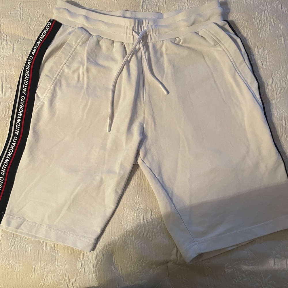 Antony Morato White Athletic Shorts with Black Side Stripe